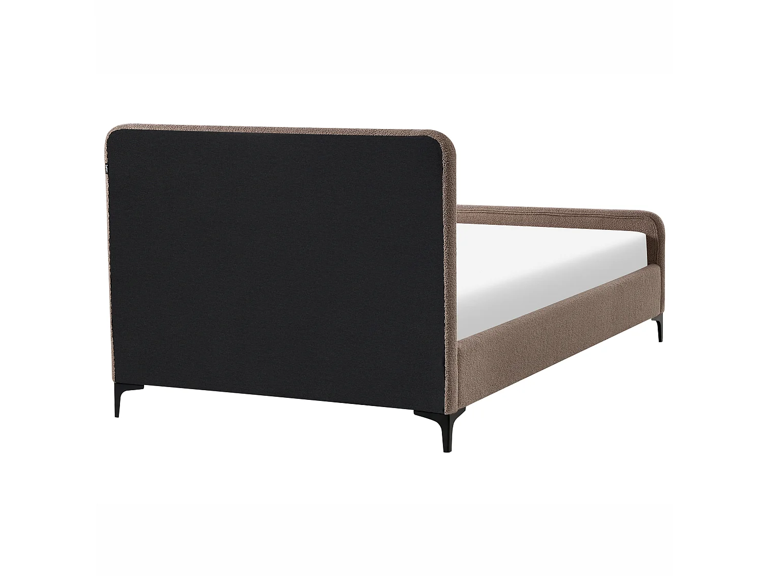 Lit avec sommier Bouclé LUNAN 120 x 200 cm Taupe