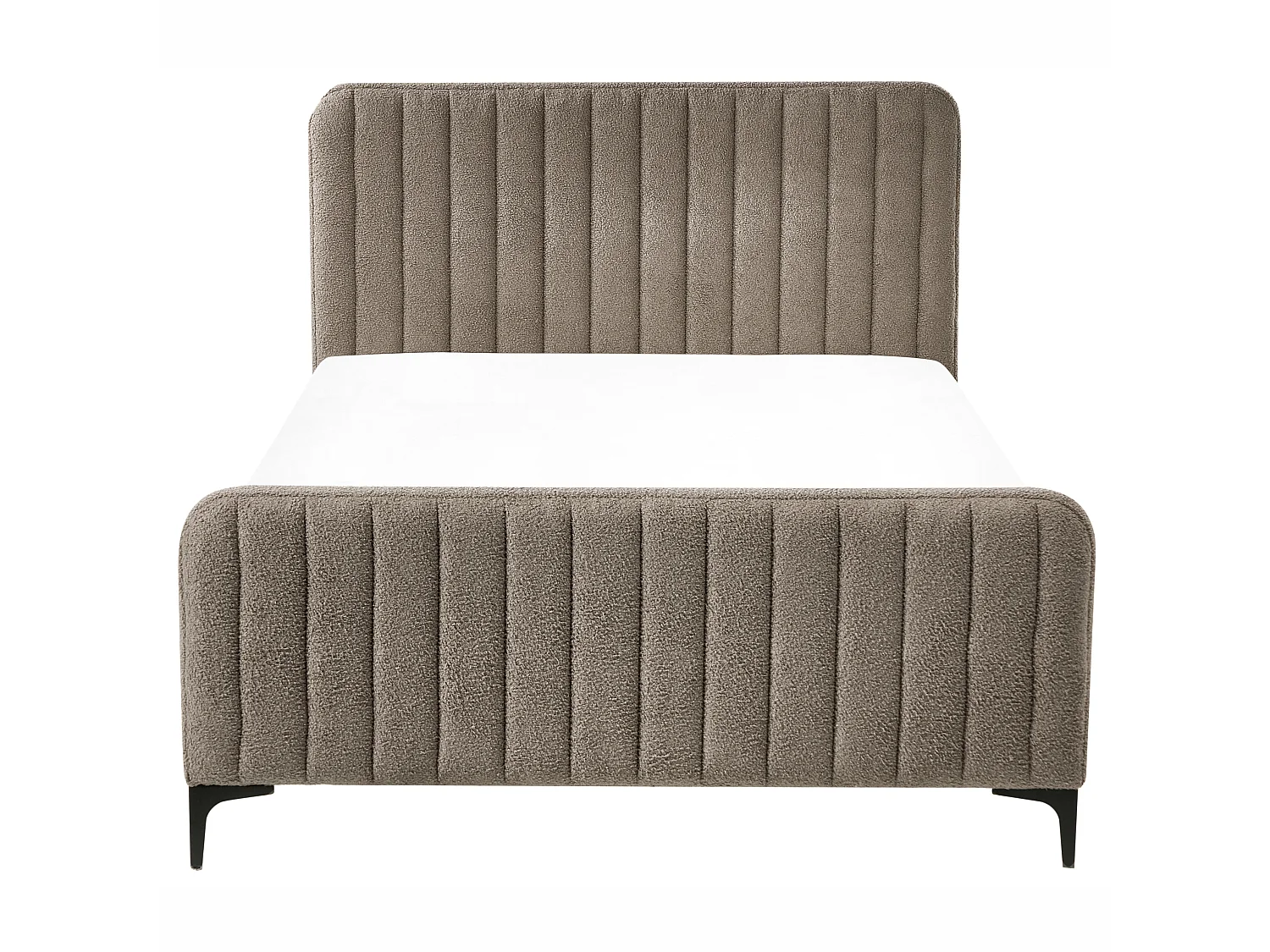Lit avec sommier Bouclé LUNAN 120 x 200 cm Taupe