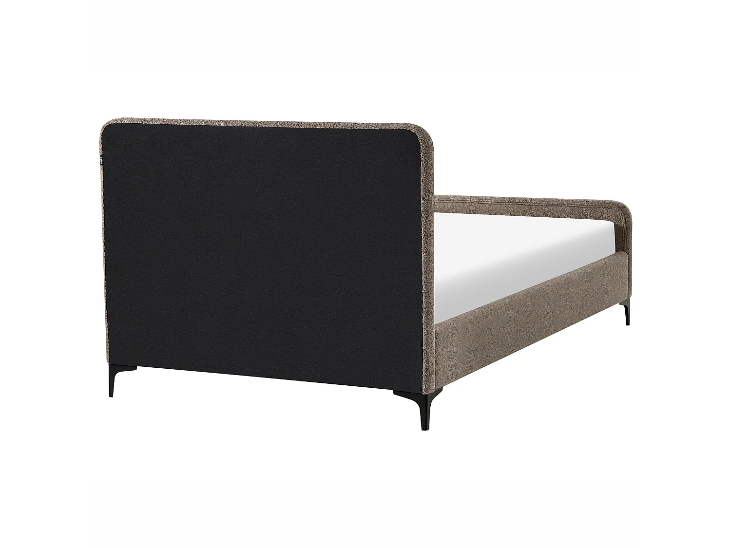 Lit avec sommier Bouclé LUNAN 120 x 200 cm Taupe