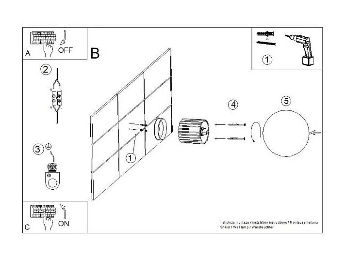 Applique Orbis moka IP44