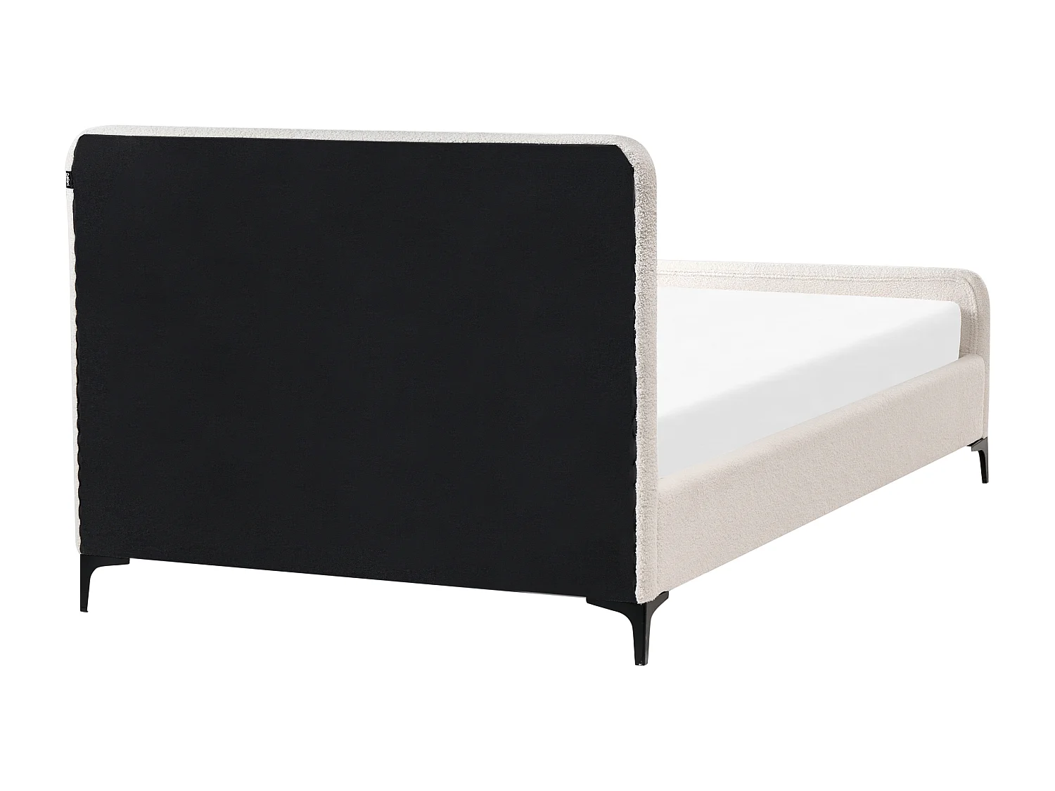 Lit avec sommier Bouclé LUNAN 120 x 200 cm Blanc cassé