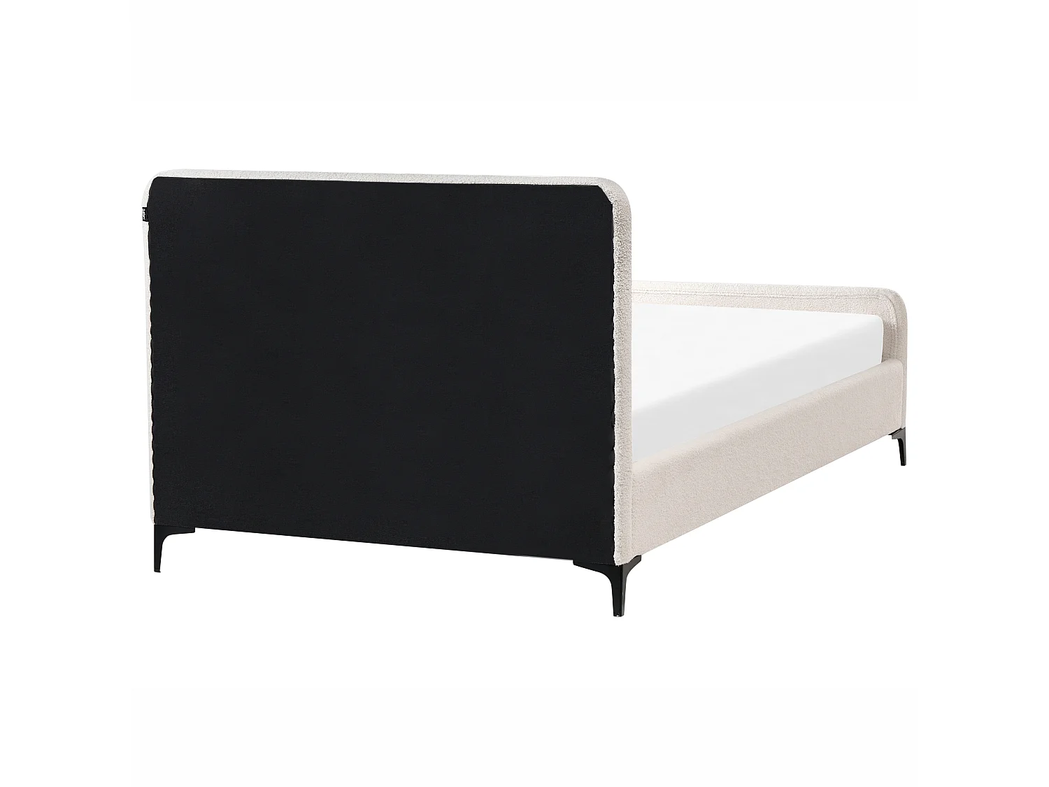 Lit avec sommier Bouclé LUNAN 120 x 200 cm Blanc cassé