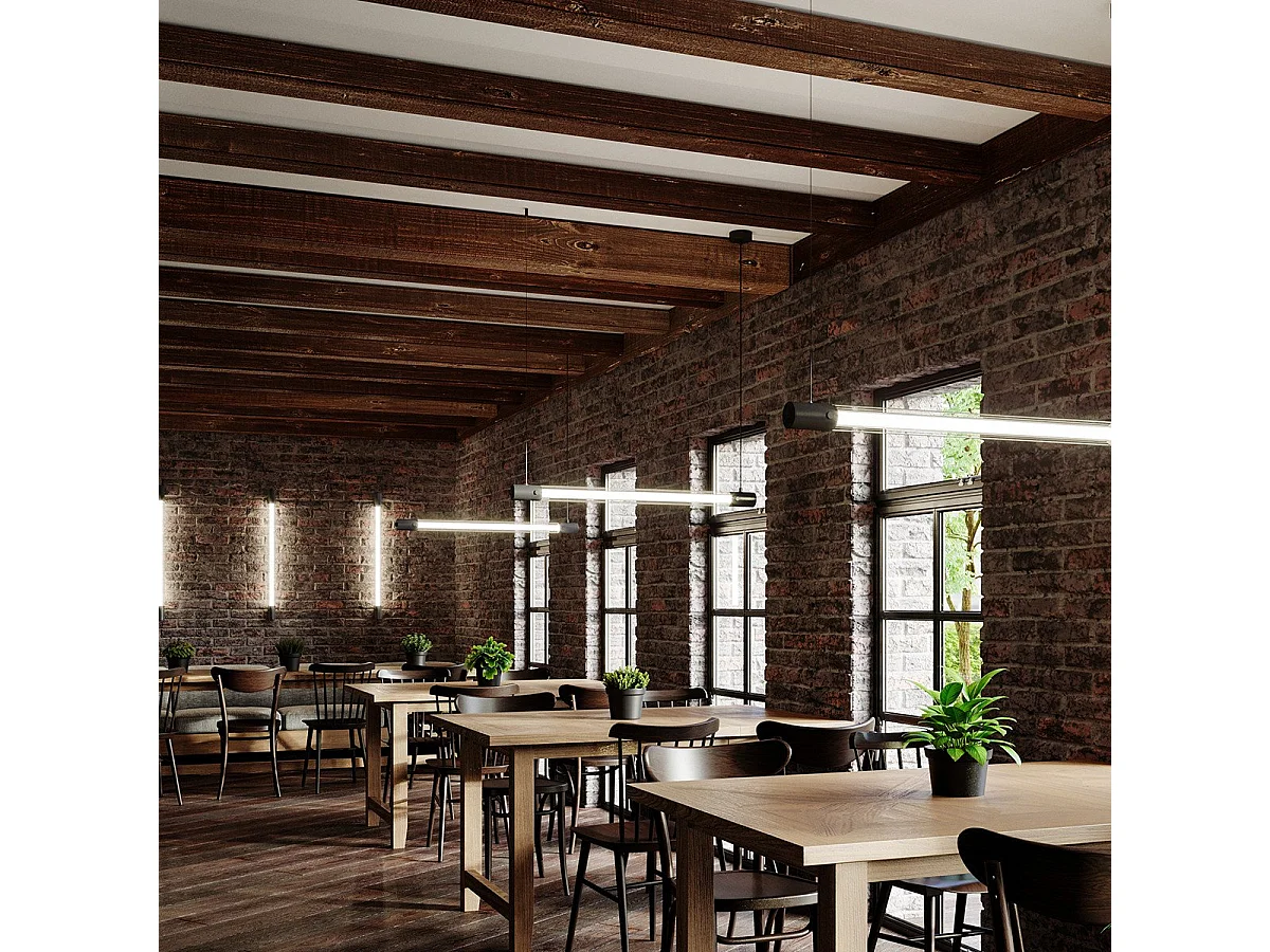 Applique murale Opal noire linéaire 105 cm