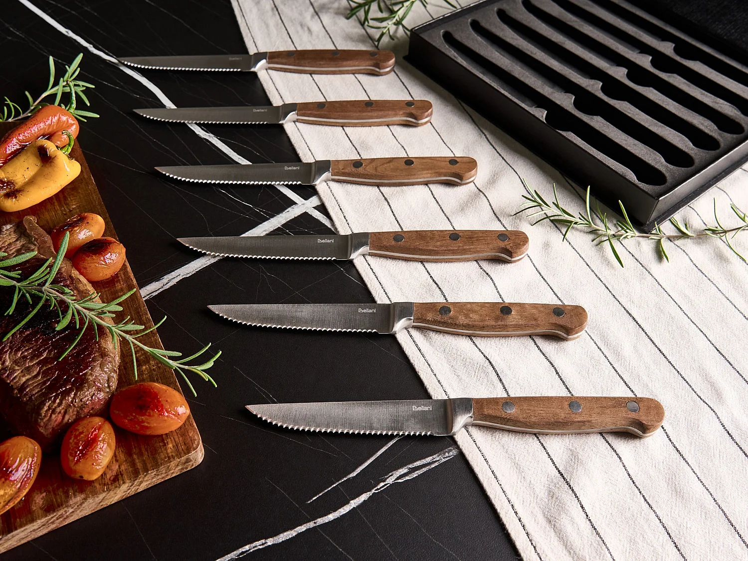 Lot de 6 couteaux à steak NAGANO Marron