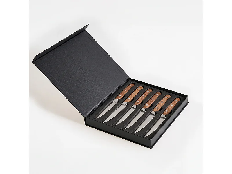 Lot de 6 couteaux à steak NAGANO Marron