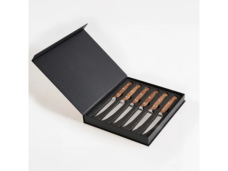 Lot de 6 couteaux à steak NAGANO Marron