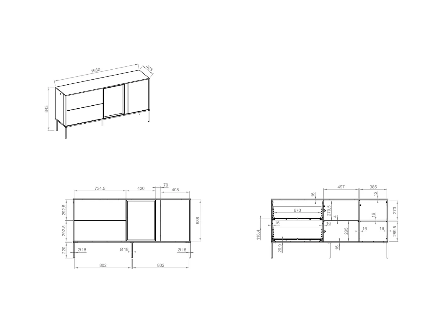 Buffet 1 porte vitrée avec éclairage LED et 2 tiroirs – crème – 166 cm – BELLEZO
