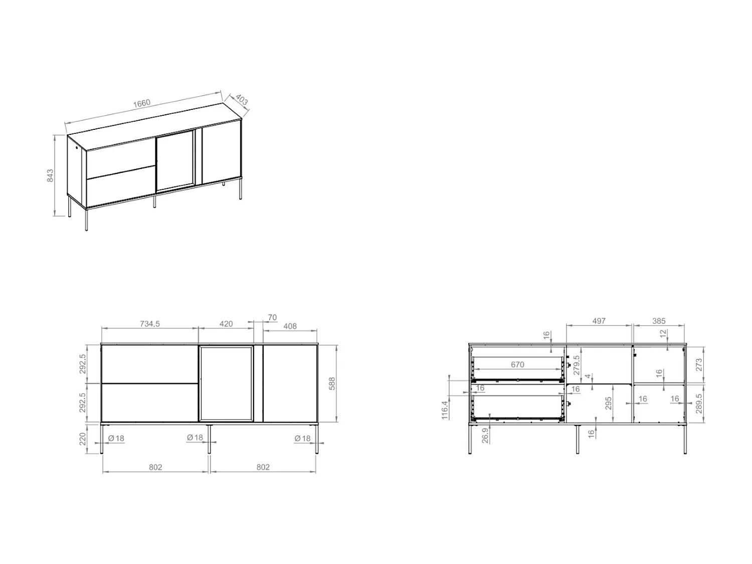 Buffet 1 porte vitrée avec éclairage LED et 2 tiroirs – crème – 166 cm – BELLEZO