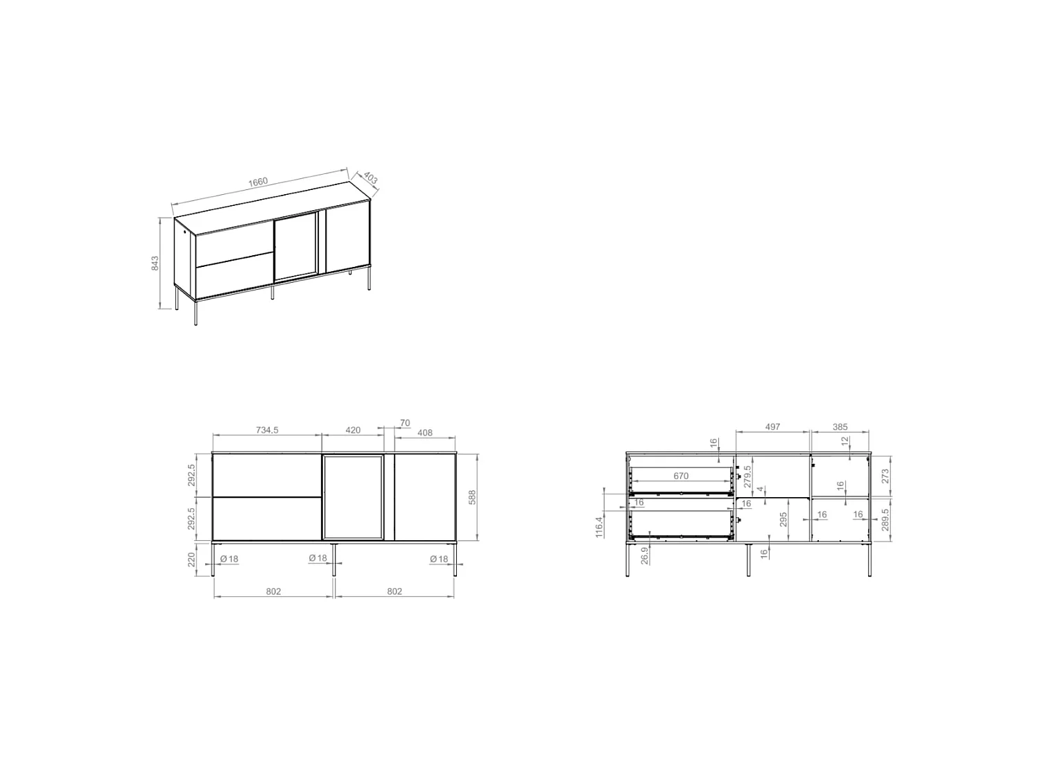 Buffet 1 porte vitrée avec éclairage LED et 2 tiroirs – crème – 166 cm – BELLEZO