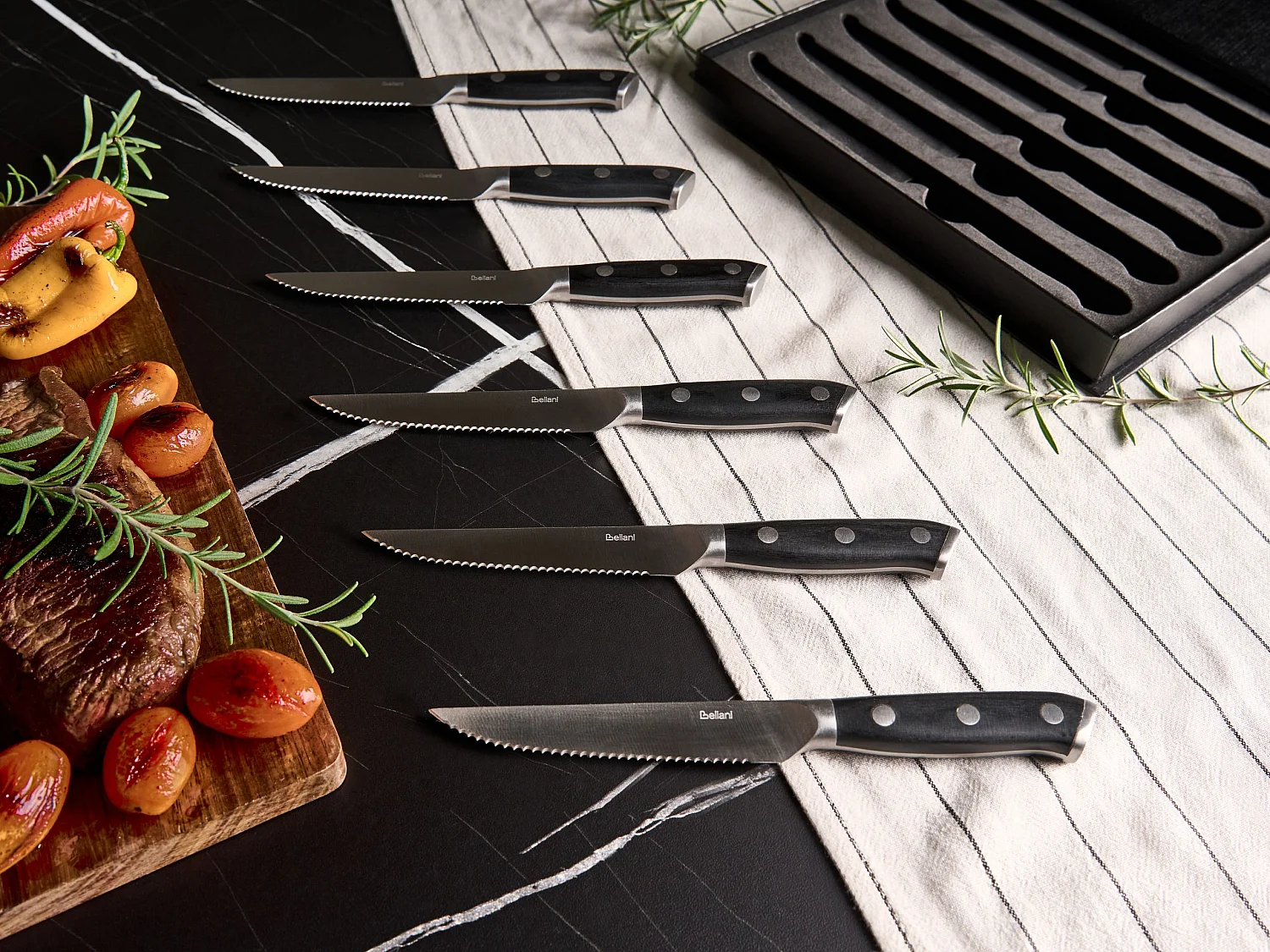 Lot de 6 couteaux à steak TOYAMA Noir