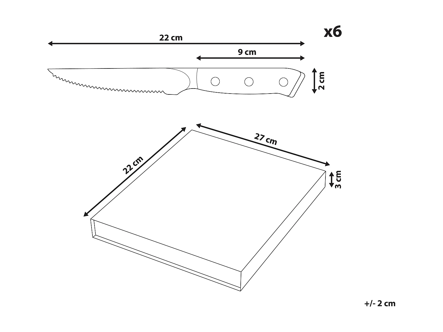 Lot de 6 couteaux à steak TOYAMA Noir