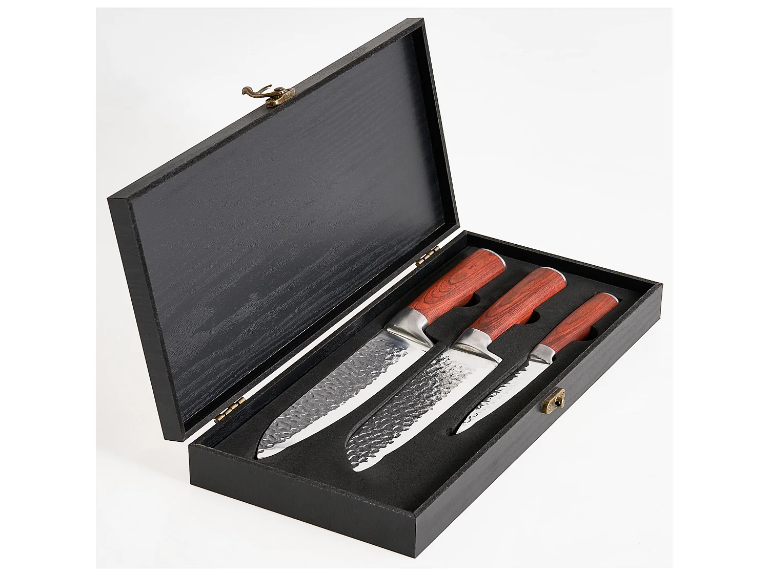 Lot de 3 couteaux Acier de Damas KASHIWA Marron
