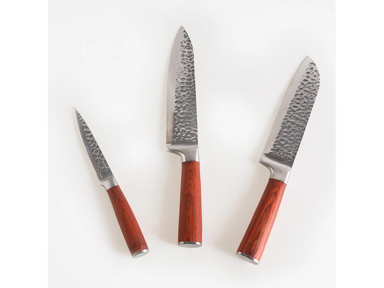 Lot de 3 couteaux Acier de Damas KASHIWA Marron