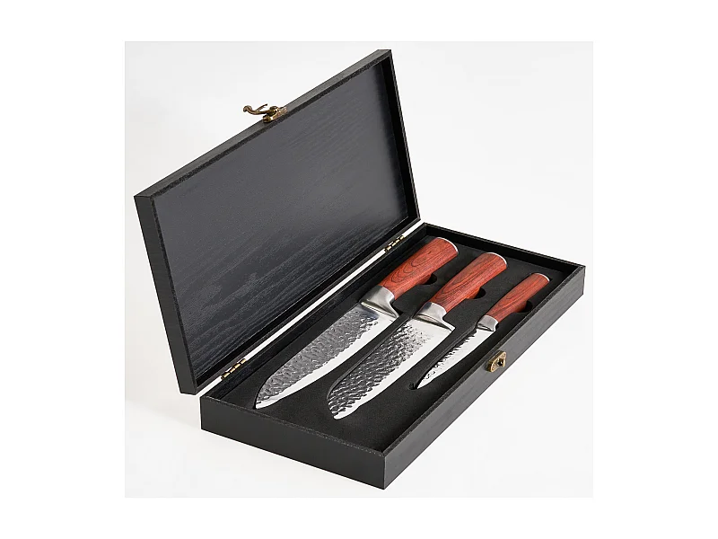 Lot de 3 couteaux KASHIWA Marron