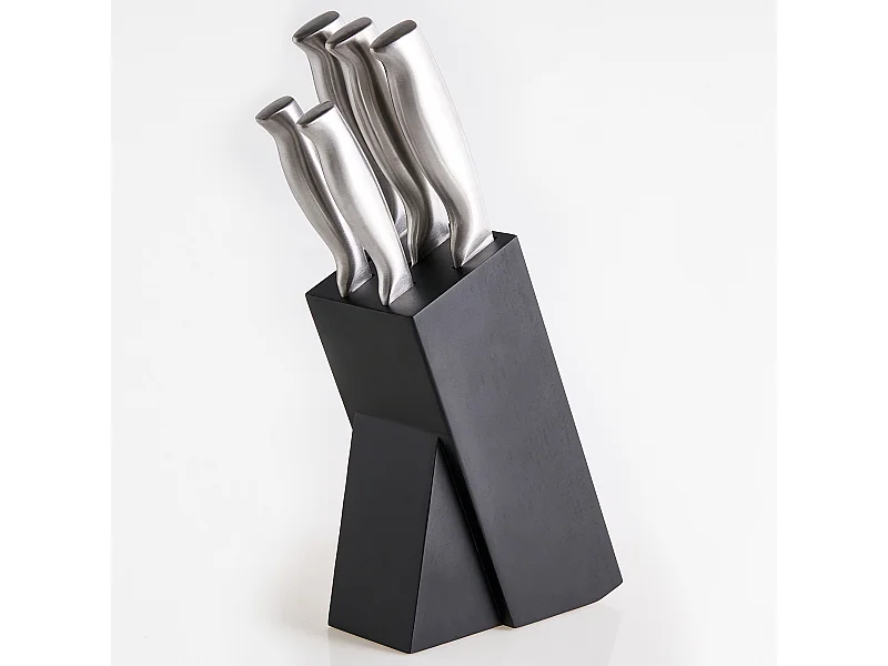 Lot de 5 couteaux dans un bloc MASHIKO Argenté