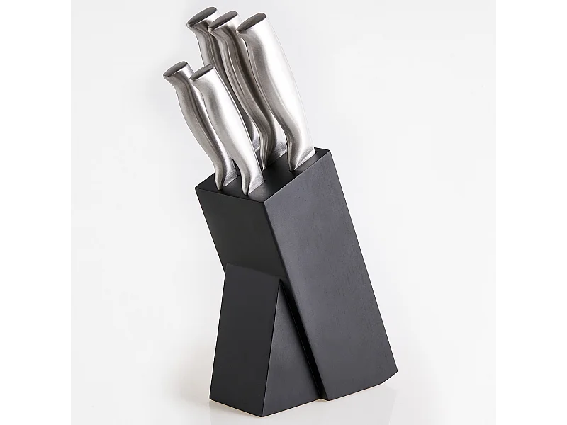 Lot de 5 couteaux dans un bloc MASHIKO Argenté