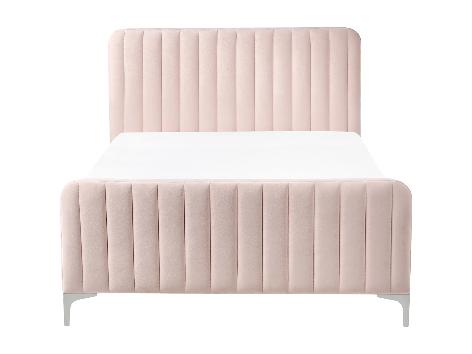 Lit avec sommier Velours LUNAN 120 x 200 cm Rose pastel