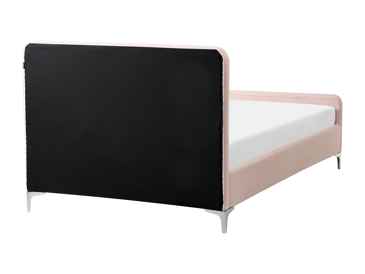 Lit avec sommier Velours LUNAN 120 x 200 cm Rose pastel