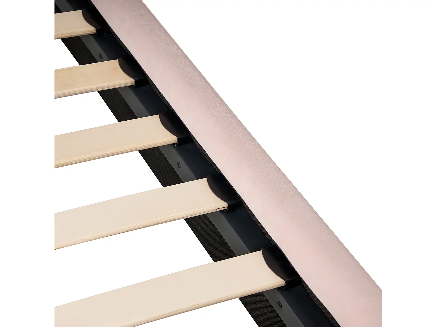 Lit avec sommier Velours LUNAN 120 x 200 cm Rose pastel