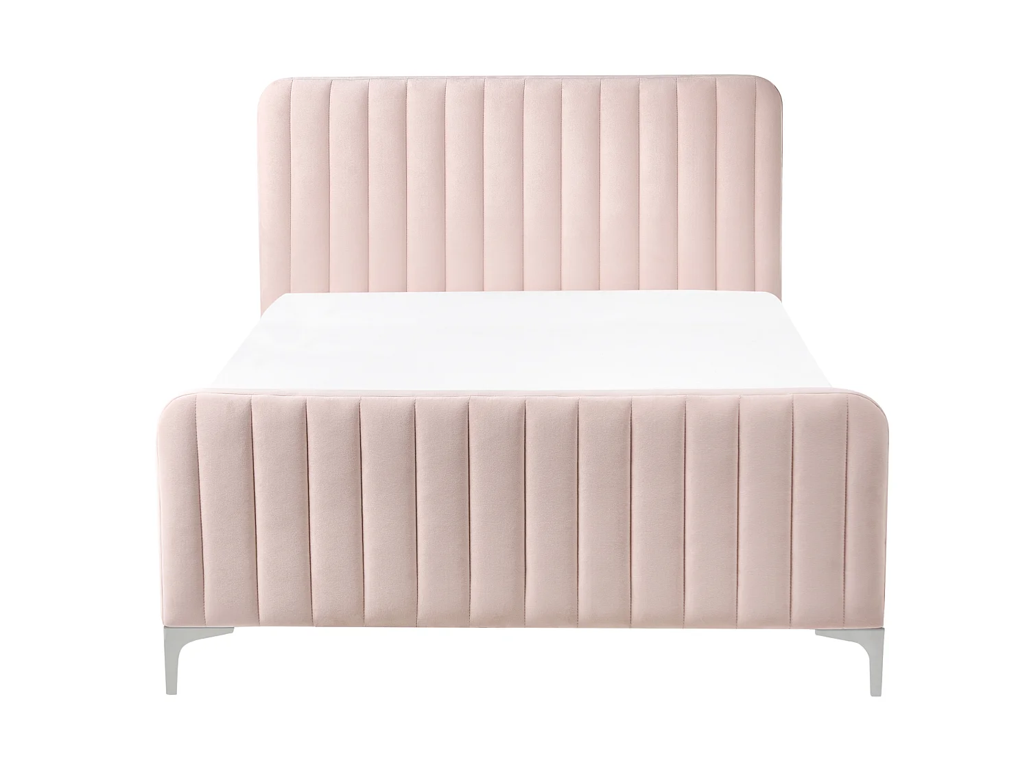 Lit avec sommier Velours LUNAN 120 x 200 cm Rose pastel