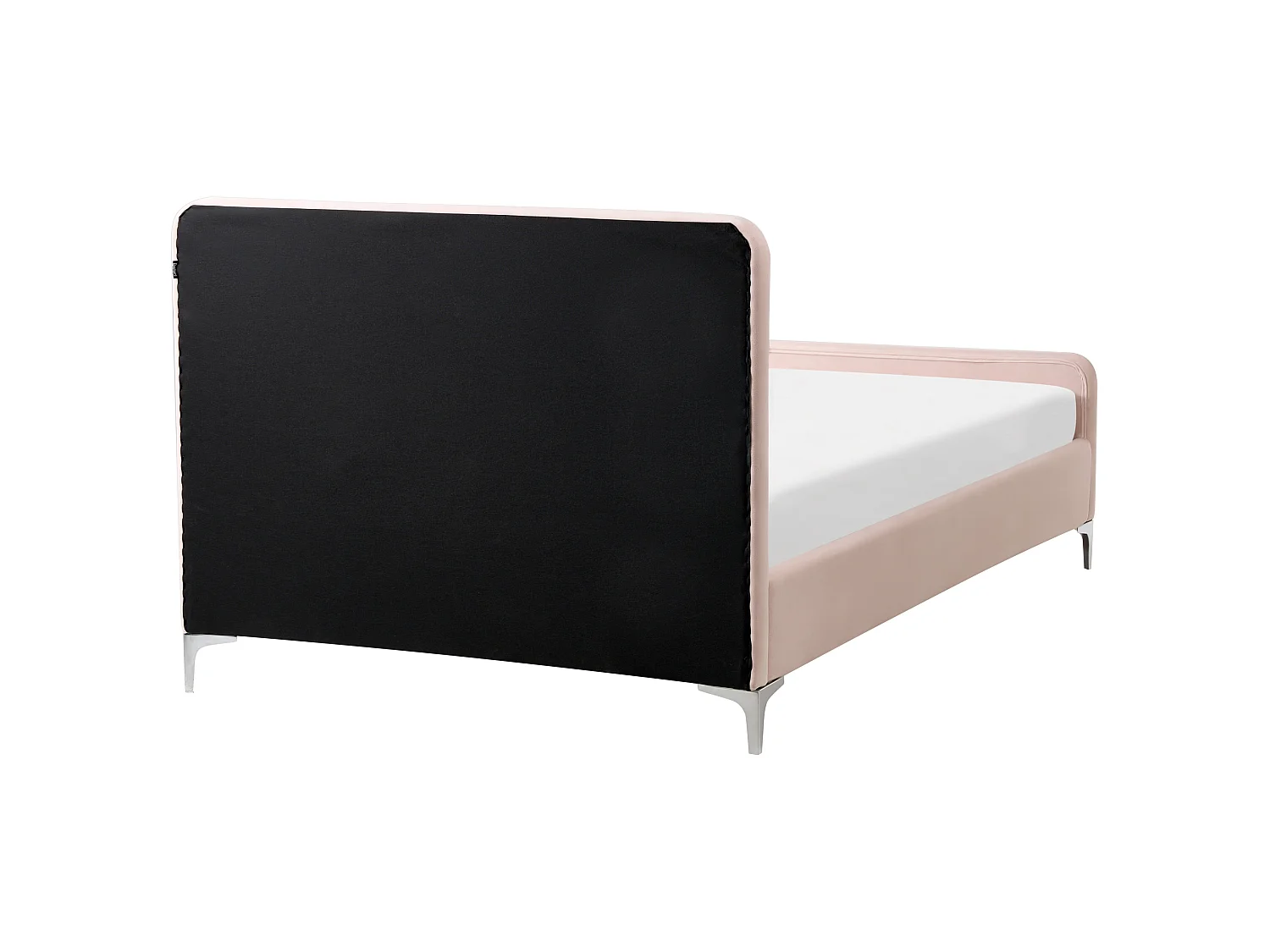 Lit avec sommier Velours LUNAN 120 x 200 cm Rose pastel
