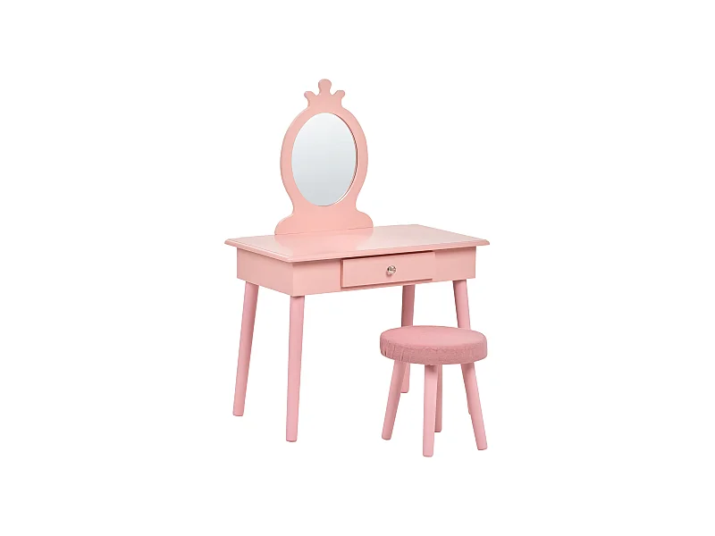 Coiffeuse pour enfants avec tabouret MARGIE Rose