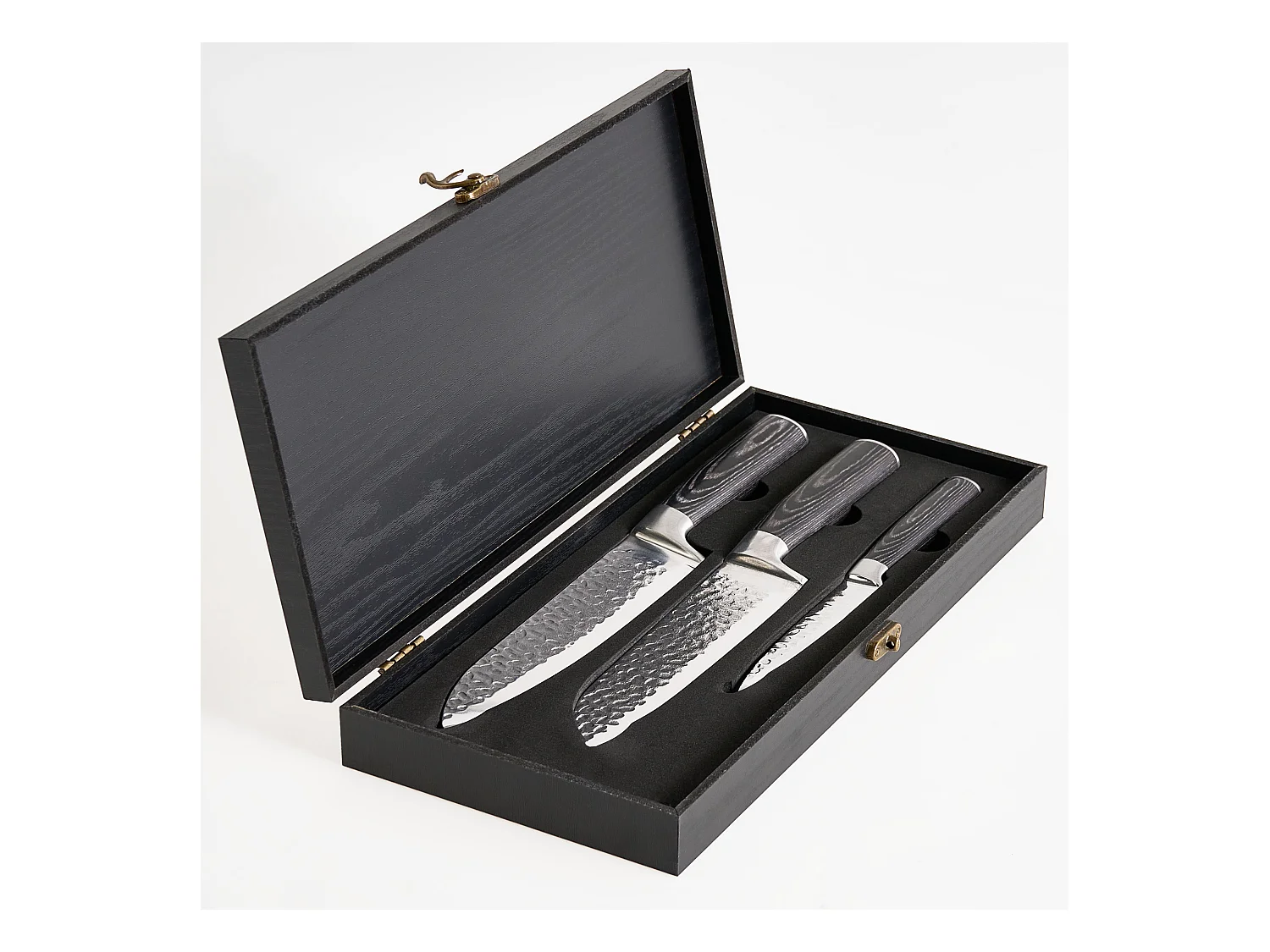 Lot de 3 couteaux Acier de Damas KASHIWA Noir