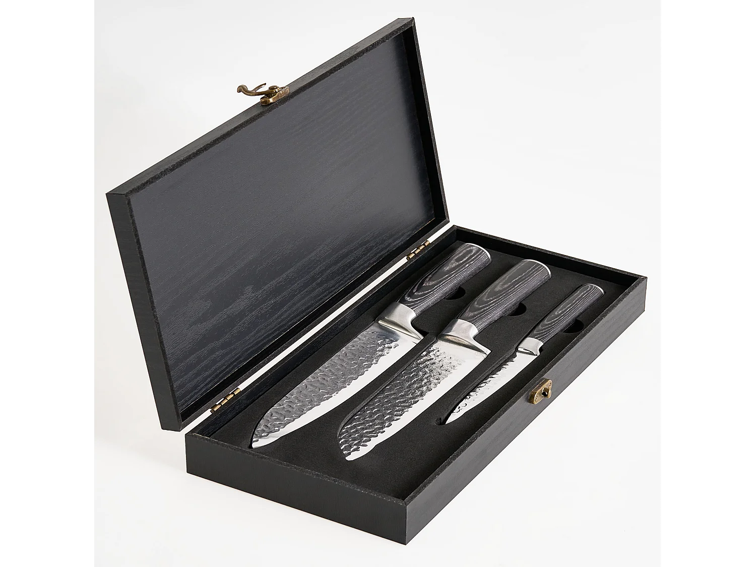 Lot de 3 couteaux Acier de Damas KASHIWA Noir