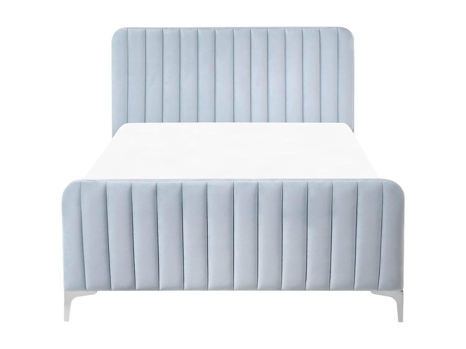 Lit avec sommier Velours LUNAN 120 x 200 cm Bleu clair