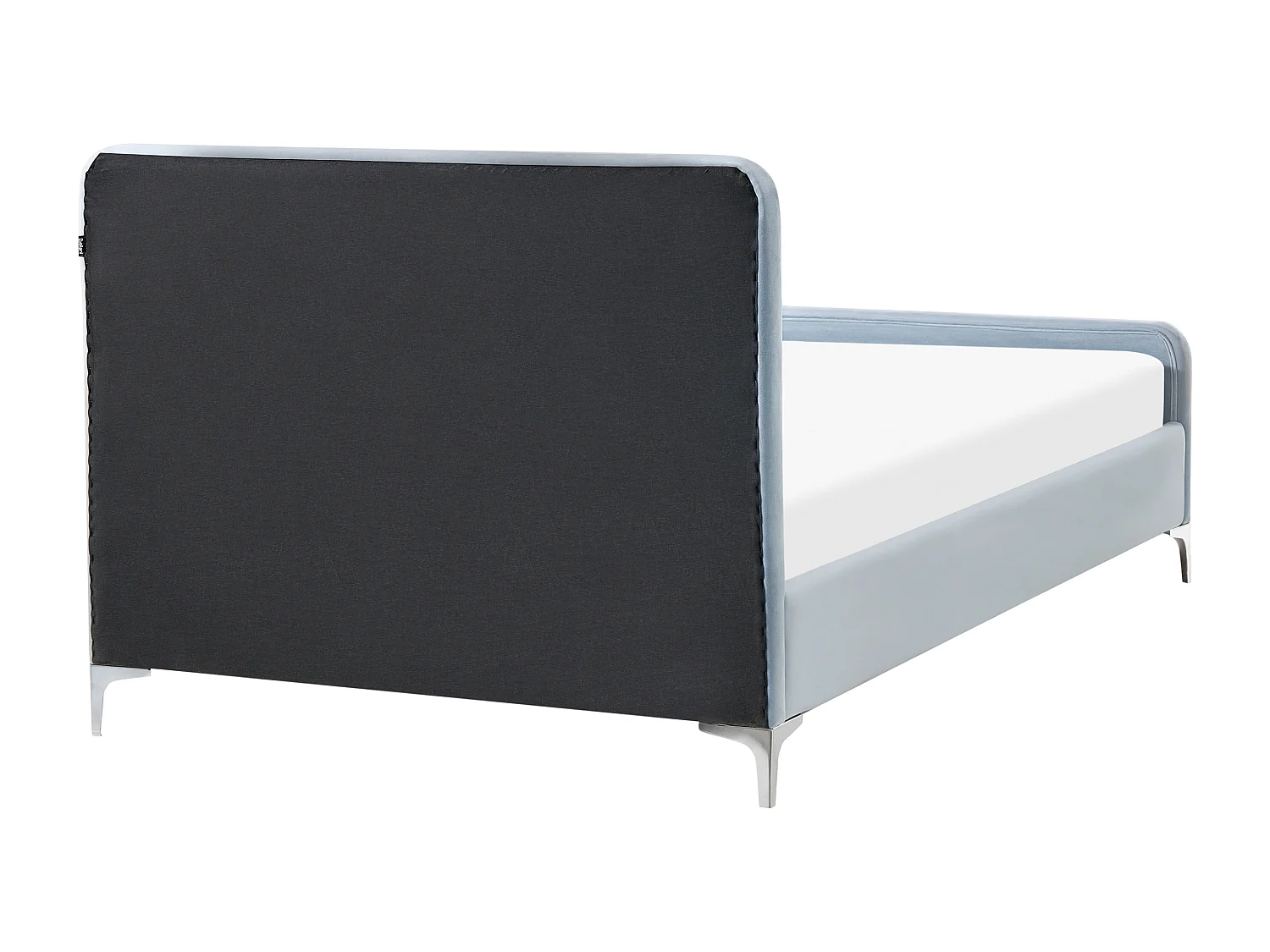 Lit avec sommier Velours LUNAN 120 x 200 cm Bleu clair