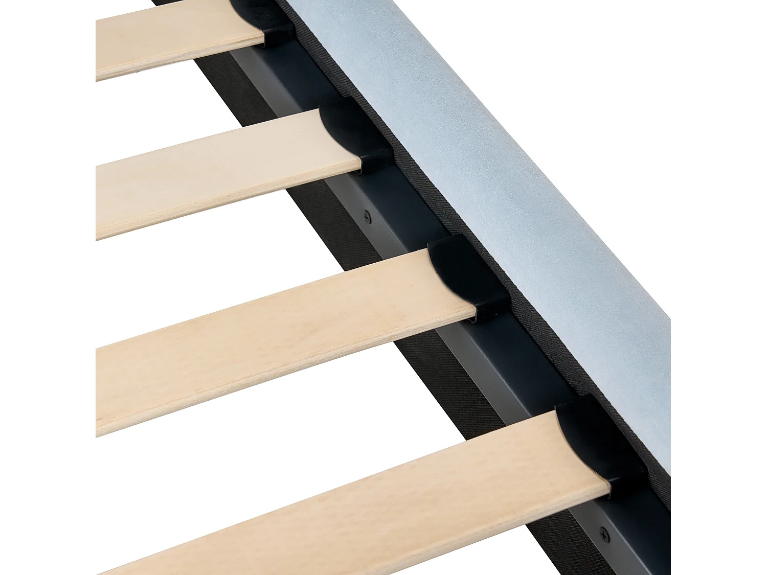 Lit avec sommier Velours LUNAN 120 x 200 cm Bleu clair