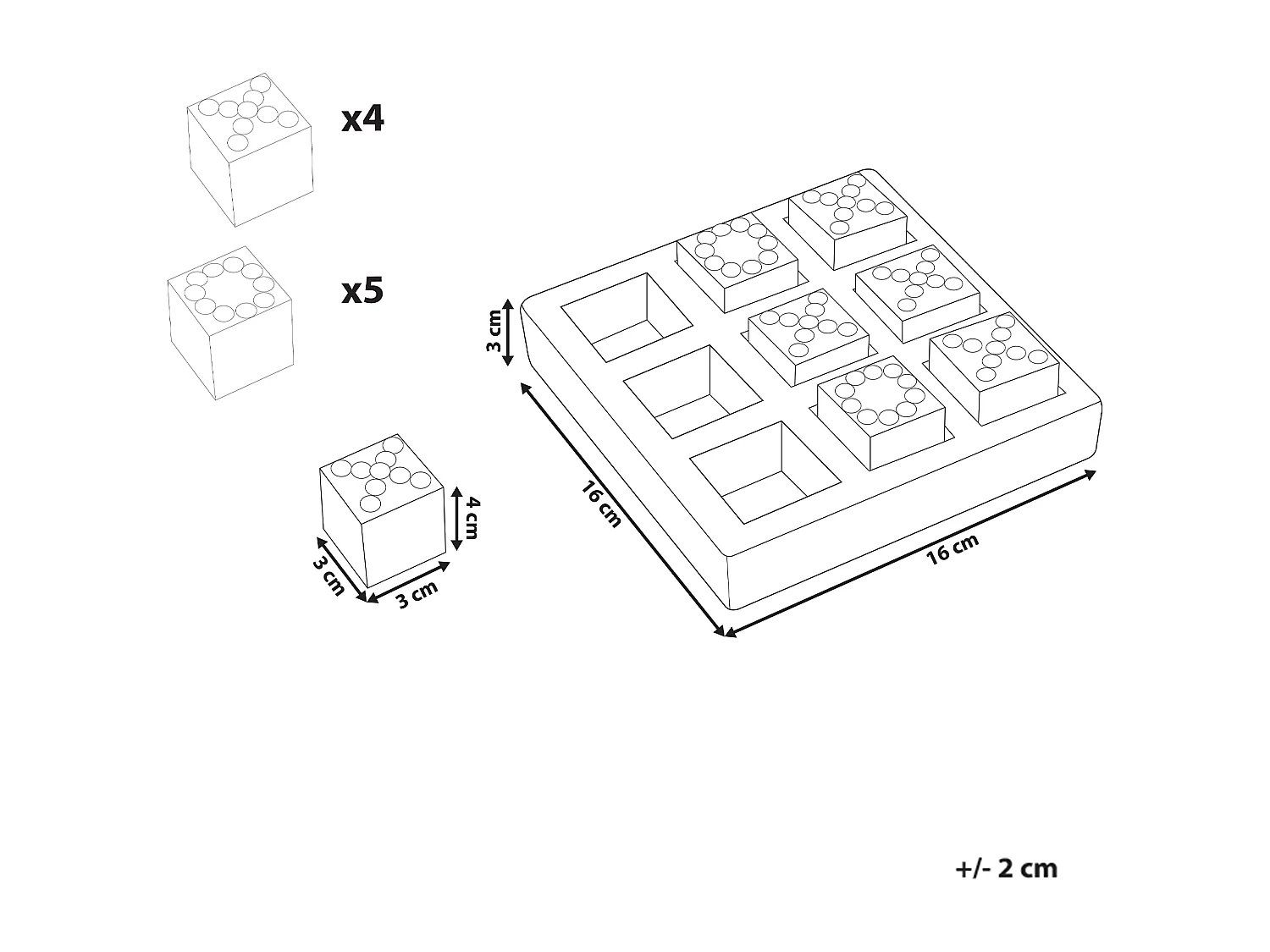 Jeu du morpion KINA Bois de manguier Bleu