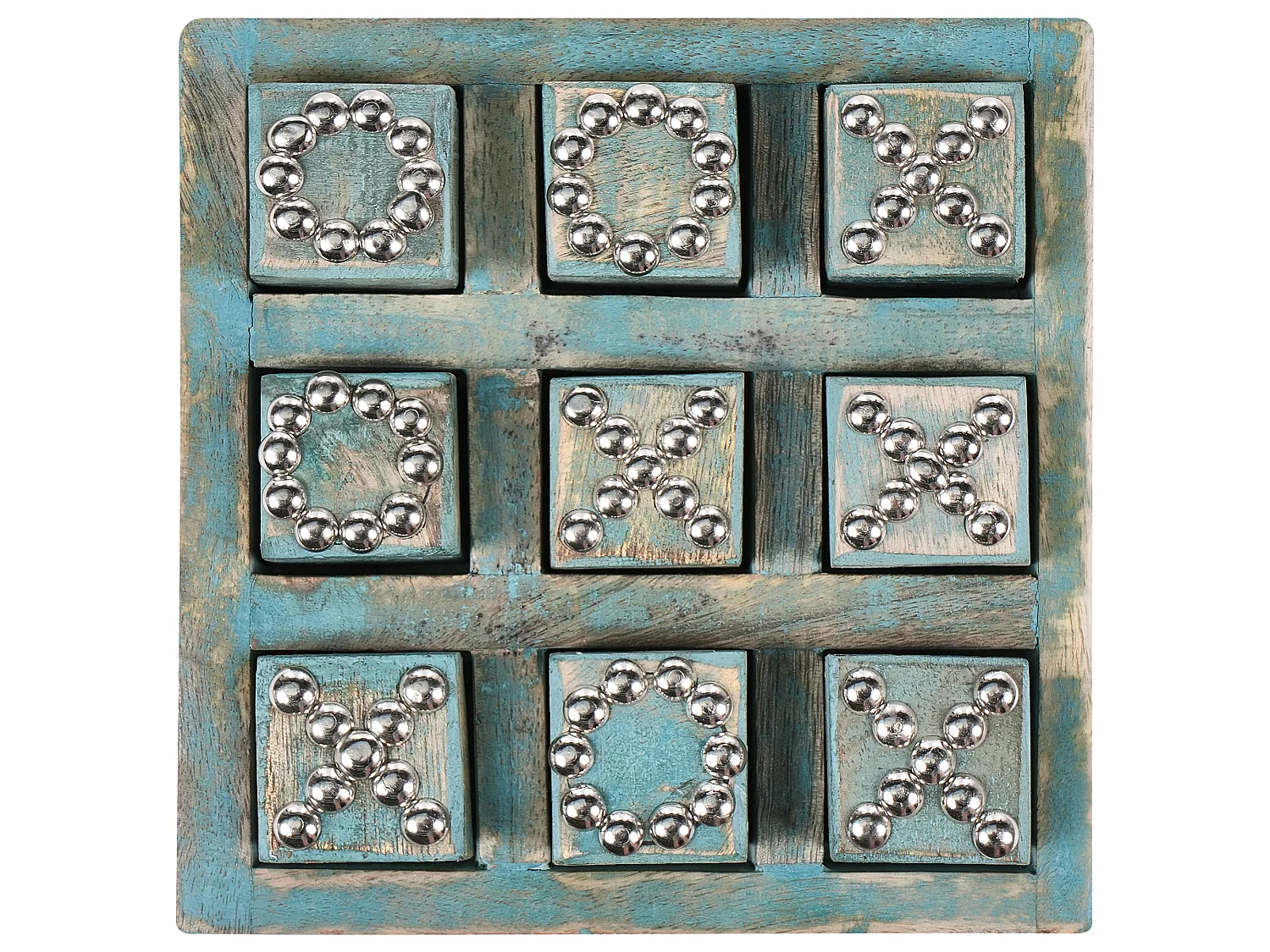 Tic-Tac-Toe Game KINA Mango Wood Blue