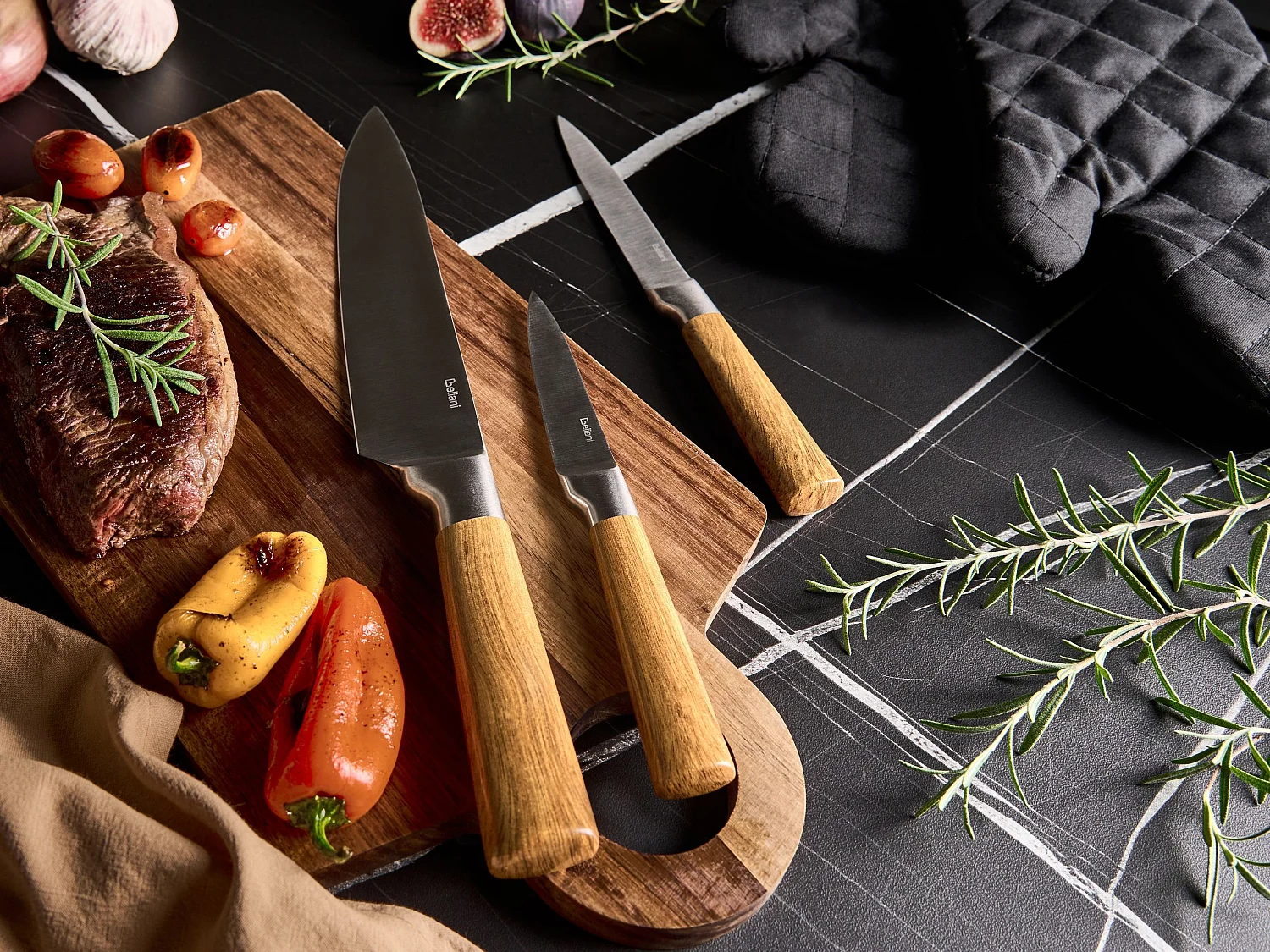 Lot de 3 couteaux TOCHIGI Marron