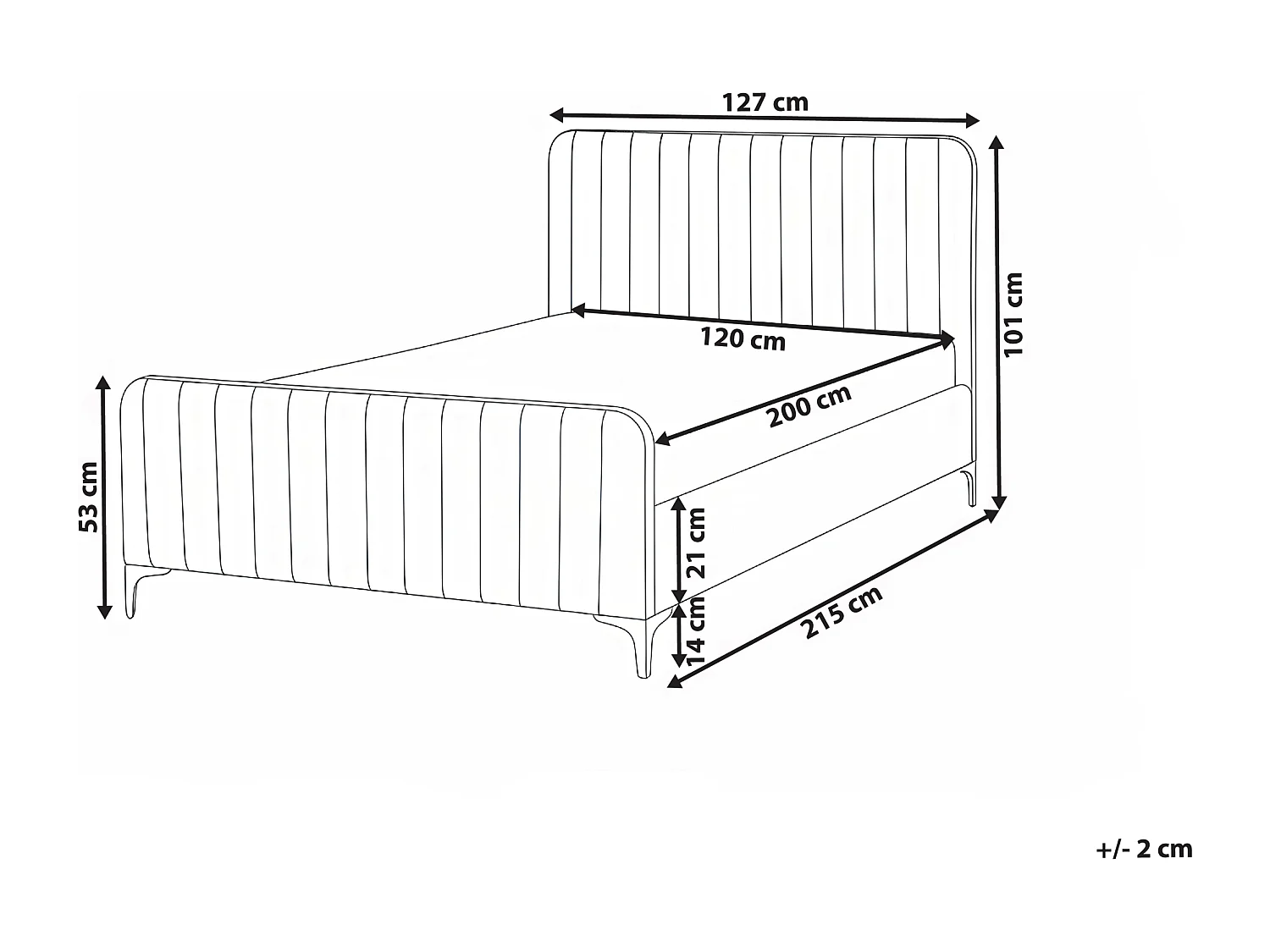 Lit avec sommier Bouclé LUNAN 120 x 200 cm Beige