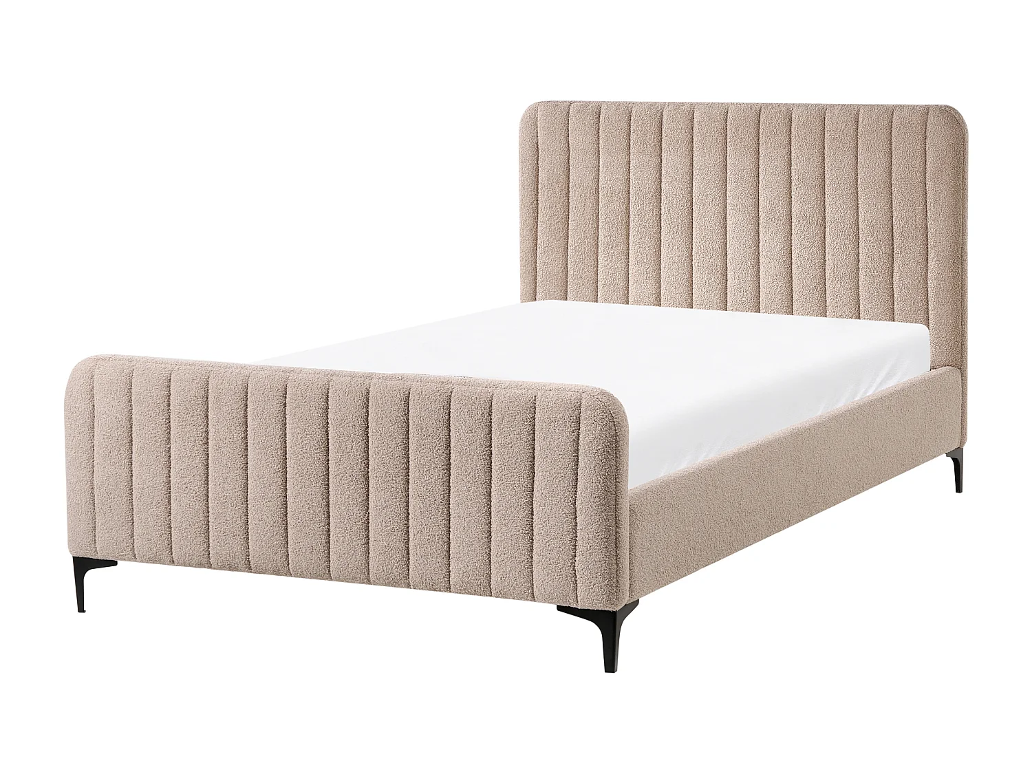 Lit avec sommier Bouclé LUNAN 120 x 200 cm Beige