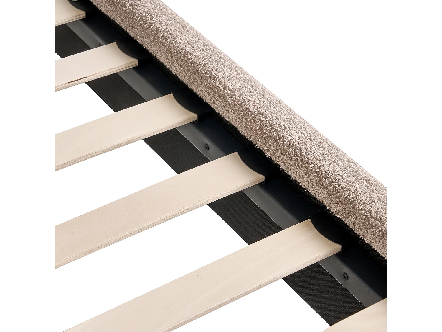 Lit avec sommier Bouclé LUNAN 120 x 200 cm Beige