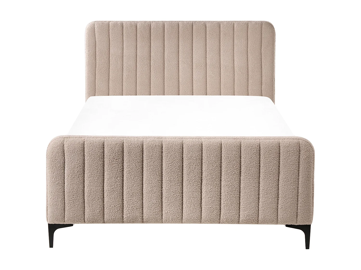 Lit avec sommier Bouclé LUNAN 120 x 200 cm Beige