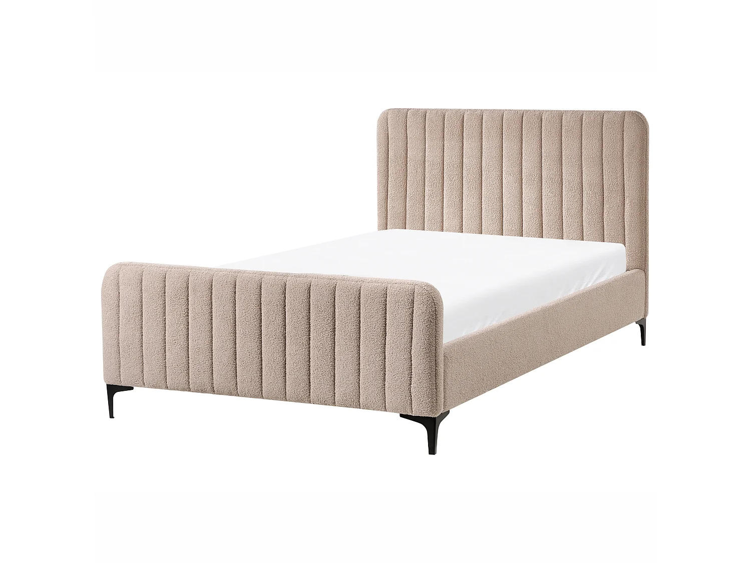 Lit avec sommier Bouclé LUNAN 120 x 200 cm Beige