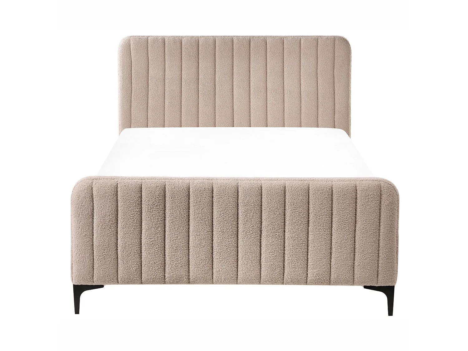 Lit avec sommier Bouclé LUNAN 120 x 200 cm Beige