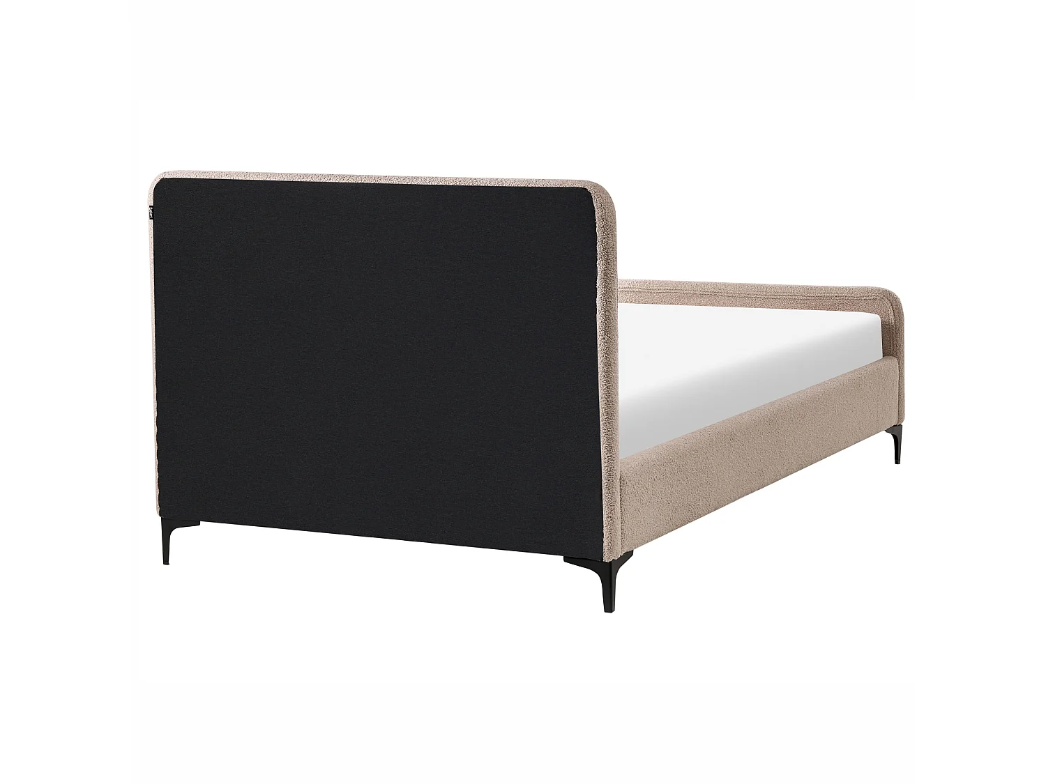 Lit avec sommier Bouclé LUNAN 120 x 200 cm Beige