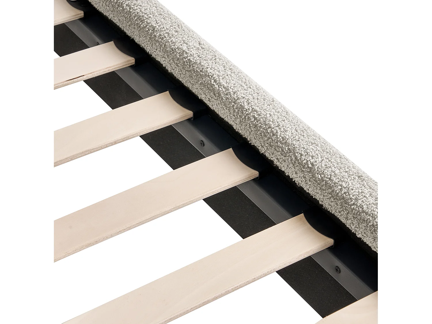 Lit avec sommier Bouclé LUNAN 120 x 200 cm Beige