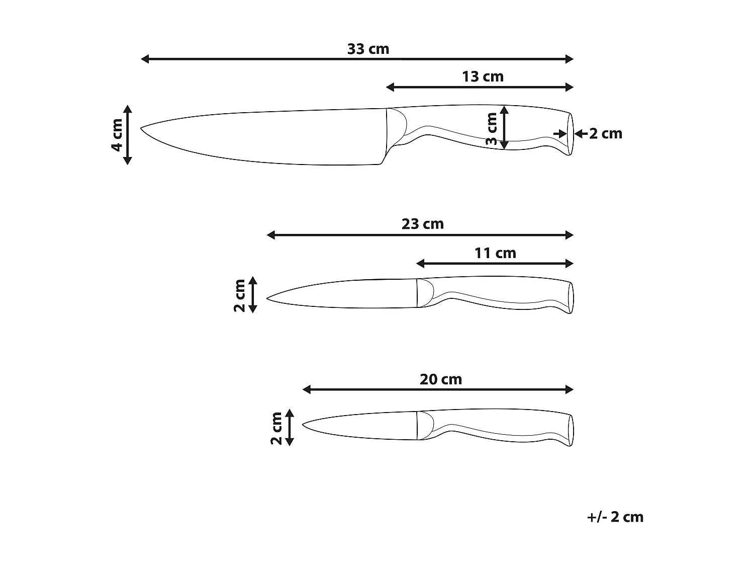 Lot de 3 couteaux MASHIKO Argenté