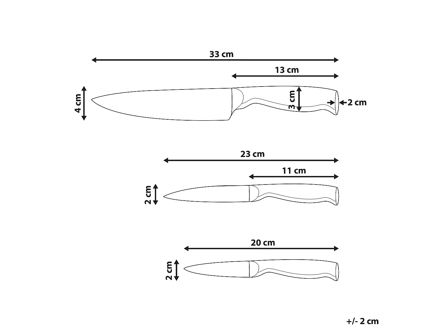 Lot de 3 couteaux MASHIKO Argenté