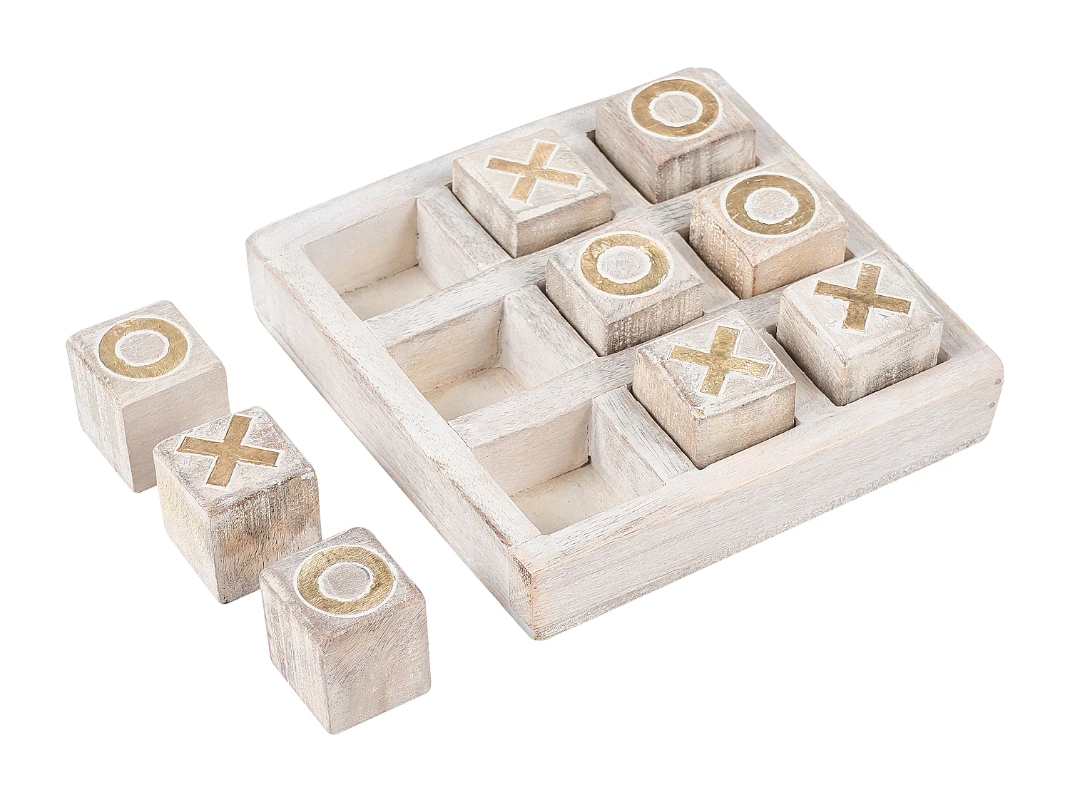 Jeu du morpion ASJUT Bois de manguier Beige