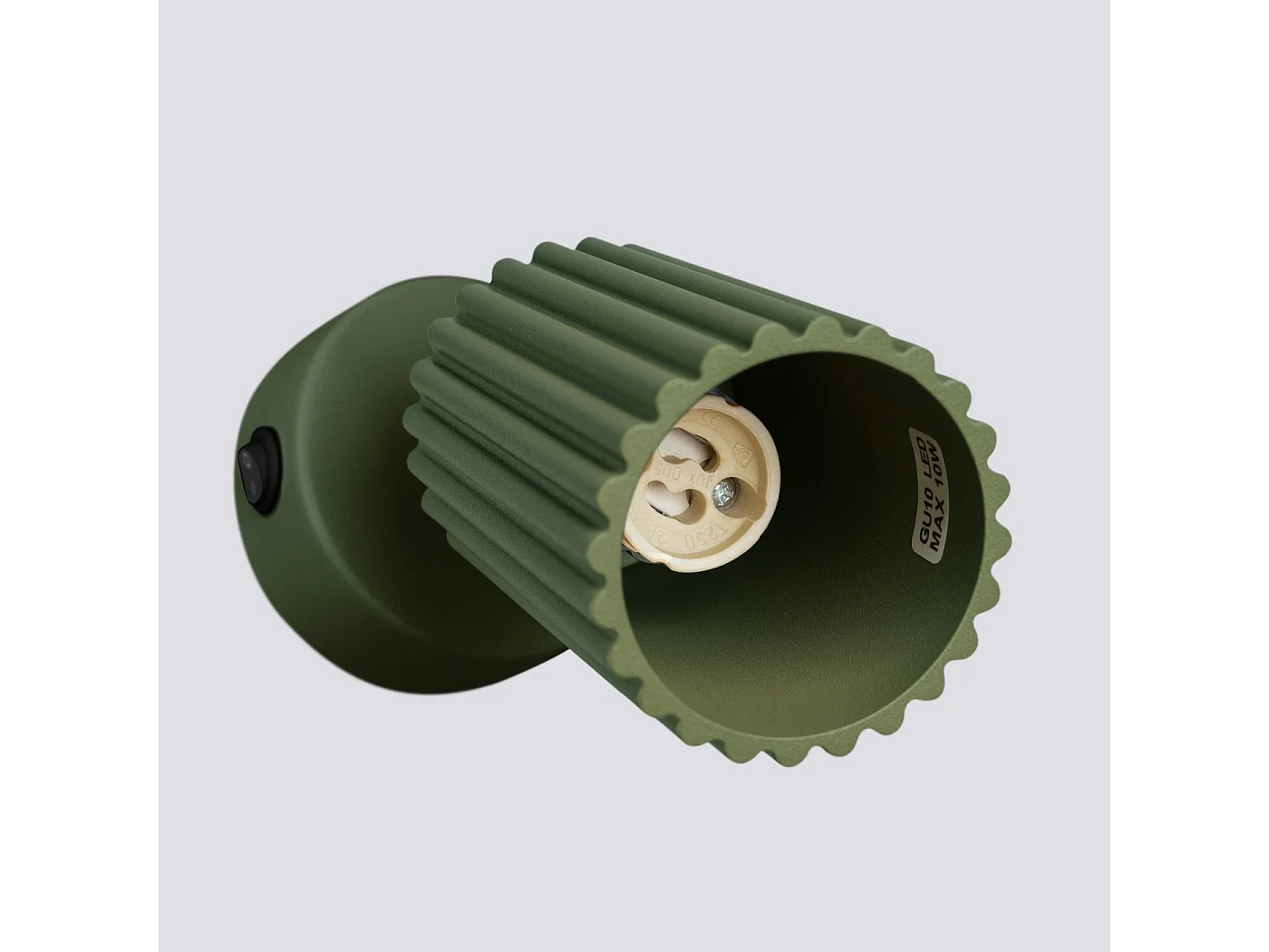 Applique Onyx vert olive avec interrupteur