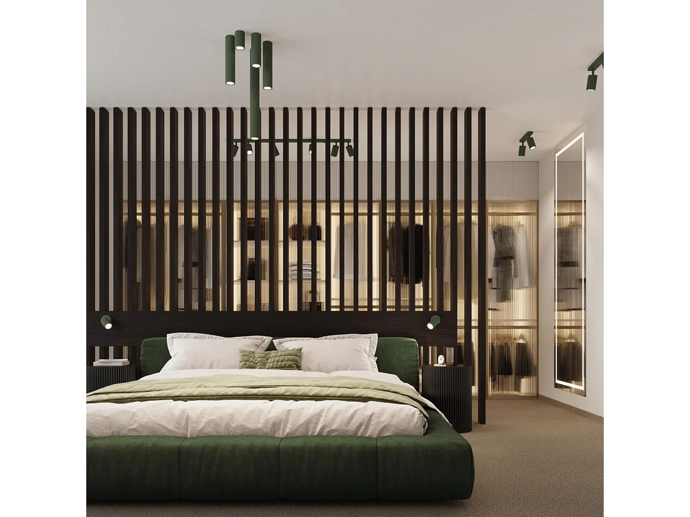 Applique Onyx vert olive avec interrupteur