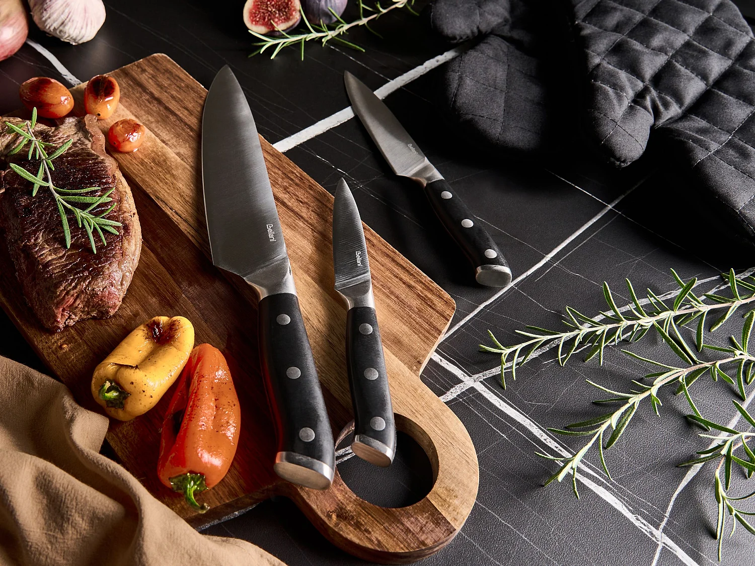 Lot de 3 couteaux IKEDA Noir