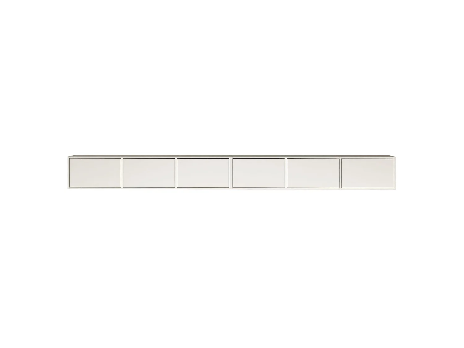 Meuble TV mural à 6 abattants – blanc – 300 cm – FRAMME