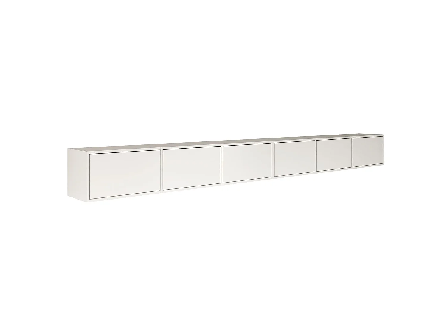 Meuble TV mural à 6 abattants – blanc – 300 cm – FRAMME